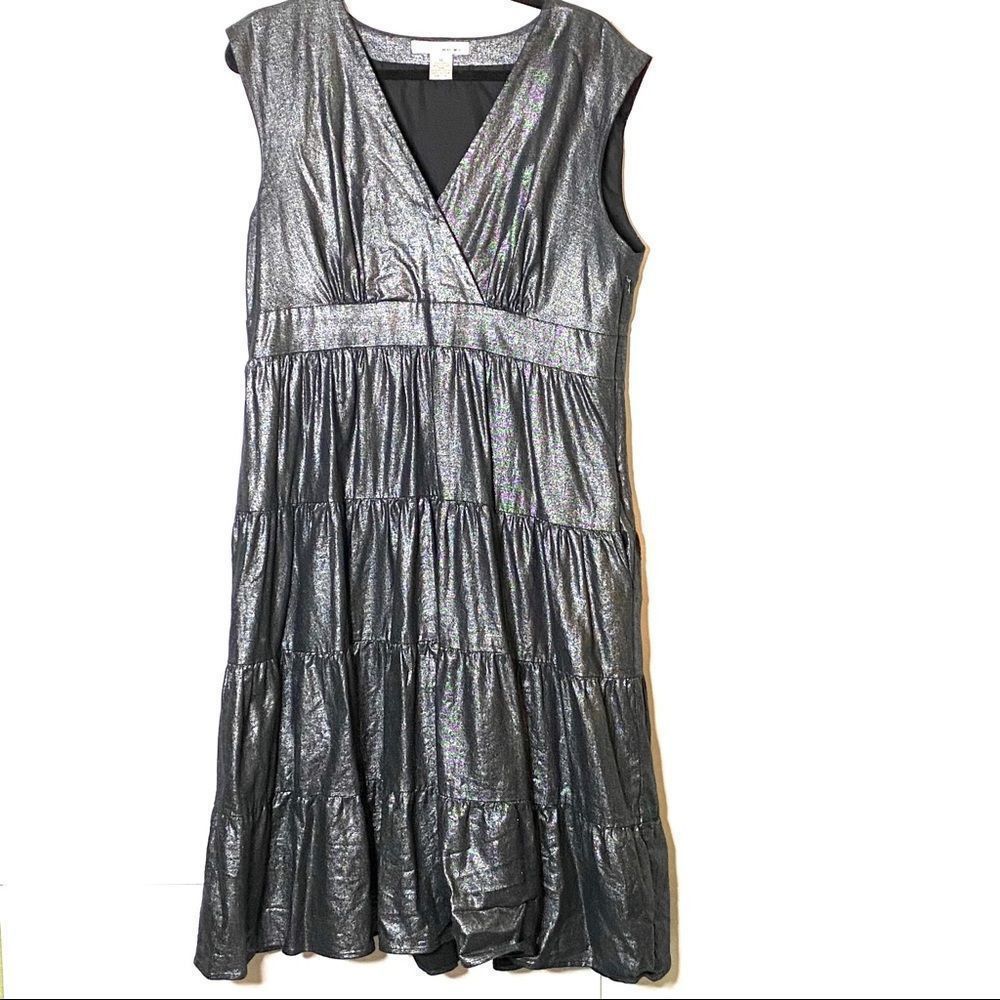 Metallic Grey Linen Dress US Size 14